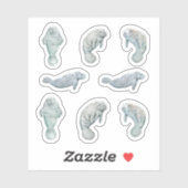 Manatee Sticker Set Aangepast Vinyl (Vel)