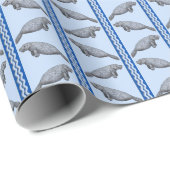 Manatee Stripe Wrapping Paper Cadeaupapier (Rol Hoek)