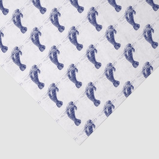 Manatee Surfacing van de watertekening Tissuepapier (Detail)