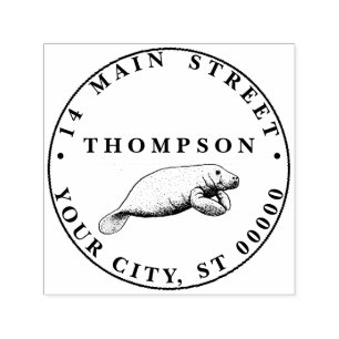  Manatee Tekening Naam Retouradres Zelfinktende Stempel