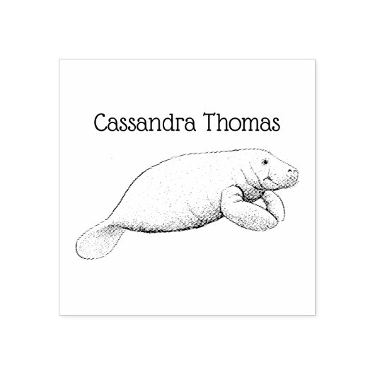  Manatee Tekening Naam Rubberstempel (Afrduk)