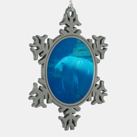 Manatee Tin Sneeuwvlok Ornament (Links)
