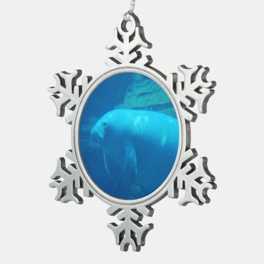 Manatee Tin Sneeuwvlok Ornament (Rechts)