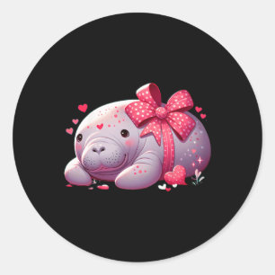 Manatee Valentijnsharten Dier Zee Oceaan 1  Ronde Sticker