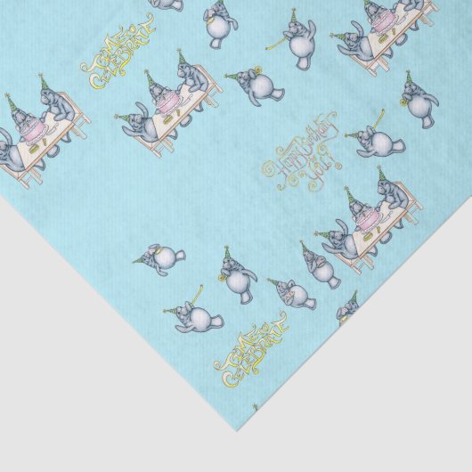 Manatee verjaardag tissuepapier (Detail)