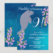 Manatee verjaardagsuitnodiging kaart (Voorkant / Achterkant)