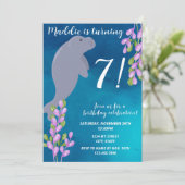 Manatee verjaardagsuitnodiging kaart (Staand voorkant)