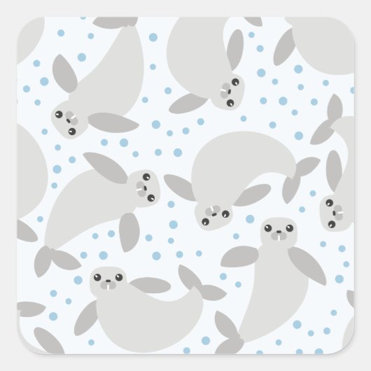 manatee vierkante sticker (Voorkant)