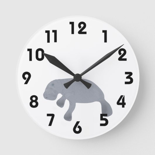 Manatee Wall Clock Ronde Klok (Voorkant)