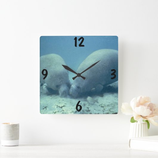 Manatee Wall Clock Vierkante Klok (Huis)