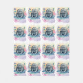 Manatee Waterverf Pattern Fleece Deken (Voorkant)