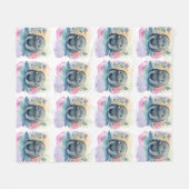 Manatee Waterverf Pattern Fleece Deken (Voorkant (Horizontaal))