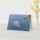 Manatee wenskaart #1 (leeg binnen) kaart (Gele Bloem)