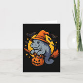 Manatee Witch Hat Pumpkin Halloween Soky Season  Kaart (Voorkant)