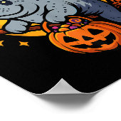 Manatee Witch Hat Pumpkin Halloween Soky Season  Poster (Hoek)