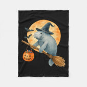 Manatee Witch Pet Pompoen Halloween Kostuum Mannen Fleece Deken (Voorkant)