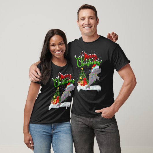 Manatee   Xmas Decorations Santa Manatee Christmas T-shirt (Unisex)