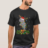 Manatee Xmas Verlichting Rendier Santa Hat Manatee T-shirt (Voorkant)