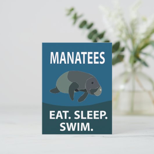 Manatee Zee Koe Dier Manatee Briefkaart (Staand voorkant)