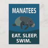 Manatee Zee Koe Dier Manatee Briefkaart (Voorkant)