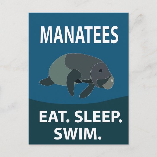 Manatee Zee Koe Dier Manatee Briefkaart (Voorkant)
