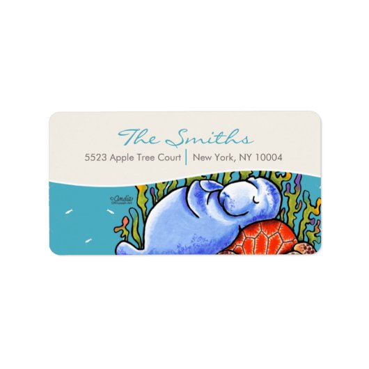 Manatee Zee Turtle Fishing Zee Blue Etiket (Voorkant)
