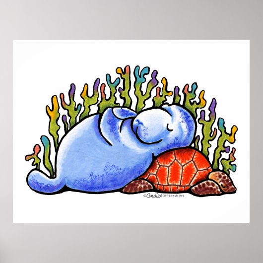 Manatee Zee Turtle Slumber Party (Slumberpartij) d Poster (Voorkant)