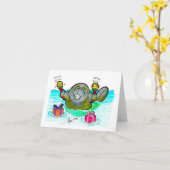 Manateeg met Maracas verjaardagskaart Kaart (Gele Bloem)