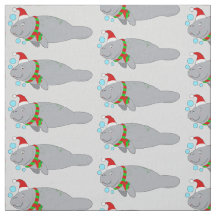 Manateeg met Santa Hat en Scarf