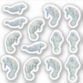Manatees Aangepaste Vinyl Sticker Blad 3" (Voorkant)