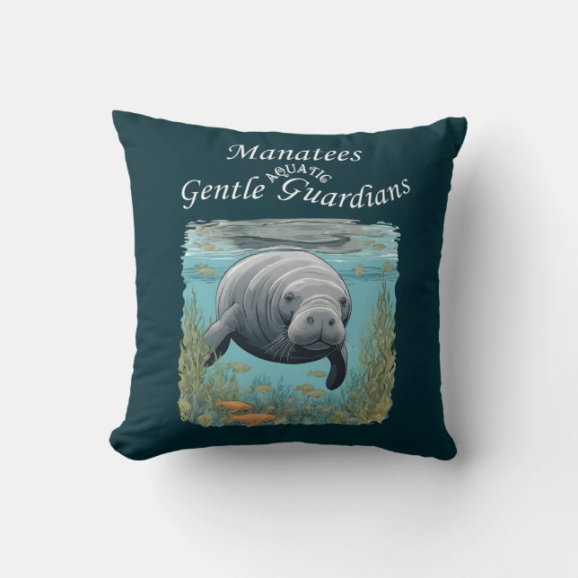 Manatees Gentle Aquatic Guardians Kussen (Voorkant)