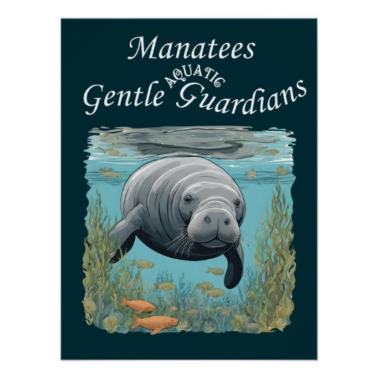 Manatees Gentle Aquatic Guardians Perfect Poster (Voorkant)
