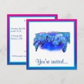 Manatees Happy Birthday Kaart (Voorkant / Achterkant)