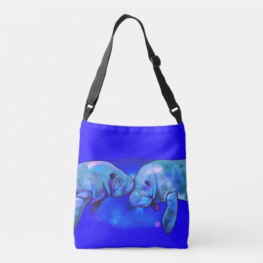 Manatees in kleuren met liefde! crossbody tas (Achterkant)
