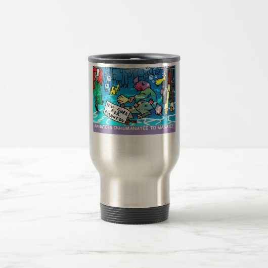 Manatees Inhumanatee Funny T - shirts Mokken Kaart (Center)