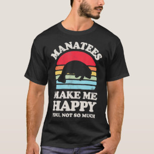 Manatees maken me gelukkig Funny Manatee Zee Koe R T-shirt