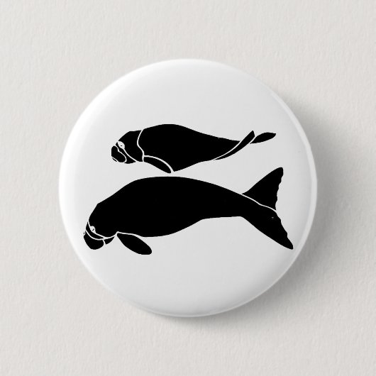 Manatees Ronde Button 5,7 Cm (Voorkant)