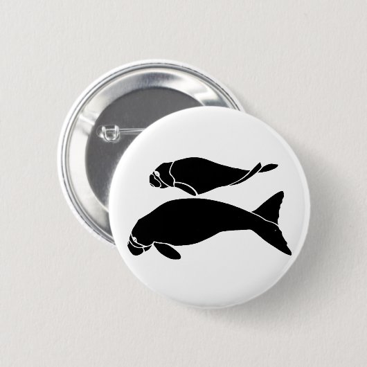 Manatees Ronde Button 5,7 Cm (Voorkant /achterkant)