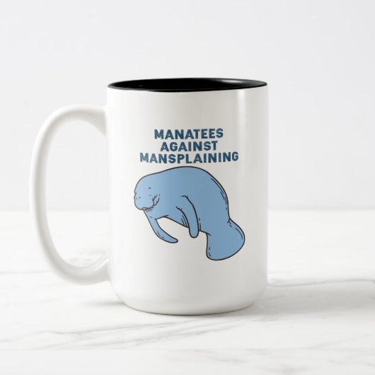 Manatees tegen Mansplaining Tweekleurige Koffiemok (Links)