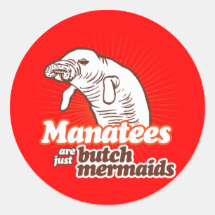 MANATEN ZIJN ALLEEN MAAR MATERIAAL RONDE STICKER