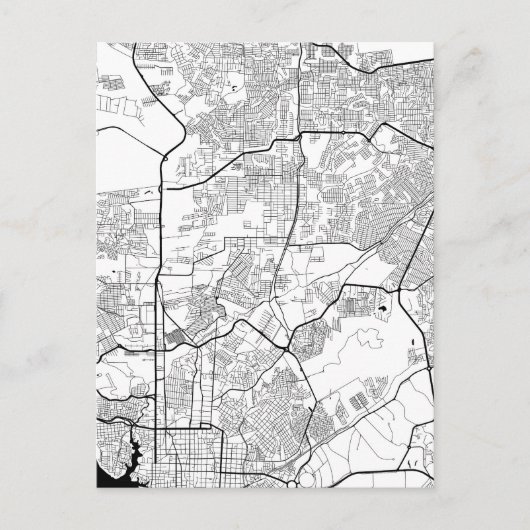Manaus Brazil Map Briefkaart (Voorkant)