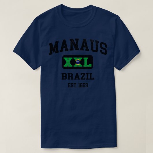 Manaus Brazil XXL Atletisch ontwerp T-shirt (Design voorkant)