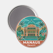 Manaus Brazilië Magneet (Voorkant / Achterkant)