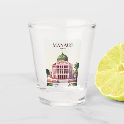 Manaus Brazilië Shot Glas (Voorkant)