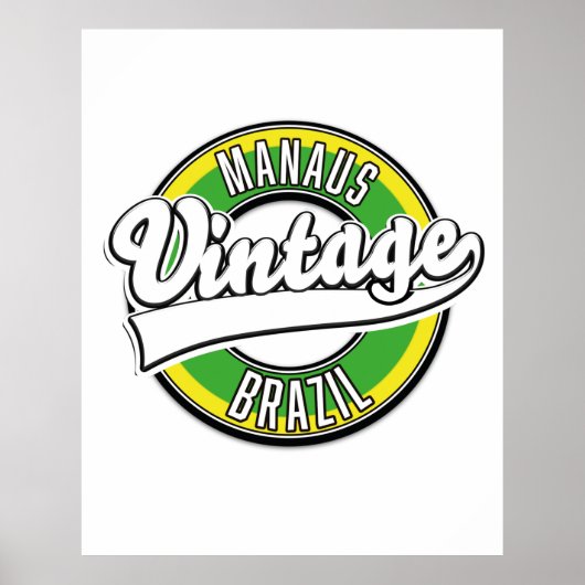 Manaus Brazilië vintage logo Poster (Voorkant)