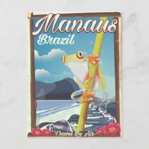 Manaus Brazilië vintage reisposter Briefkaart