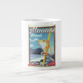 Manaus Brazilië vintage reisposter Grote Koffiekop