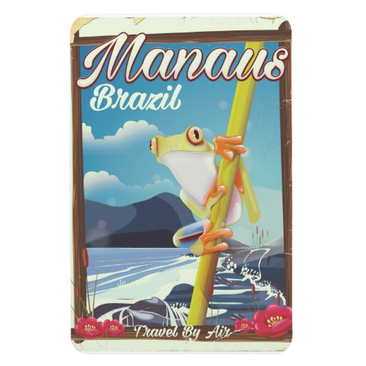 Manaus Brazilië vintage reisposter Magneet (Verticaal)