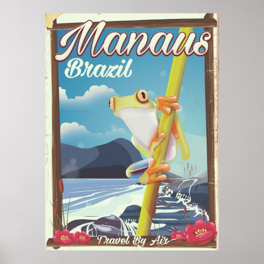 Manaus Brazilië vintage reisposter Poster (Voorkant)