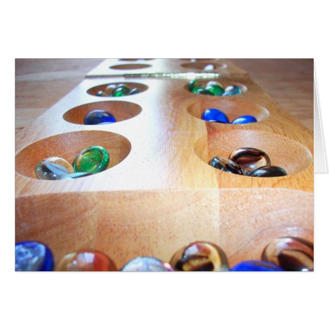 Mancala Board met spelartikelen (Voorkant Horizontaal)